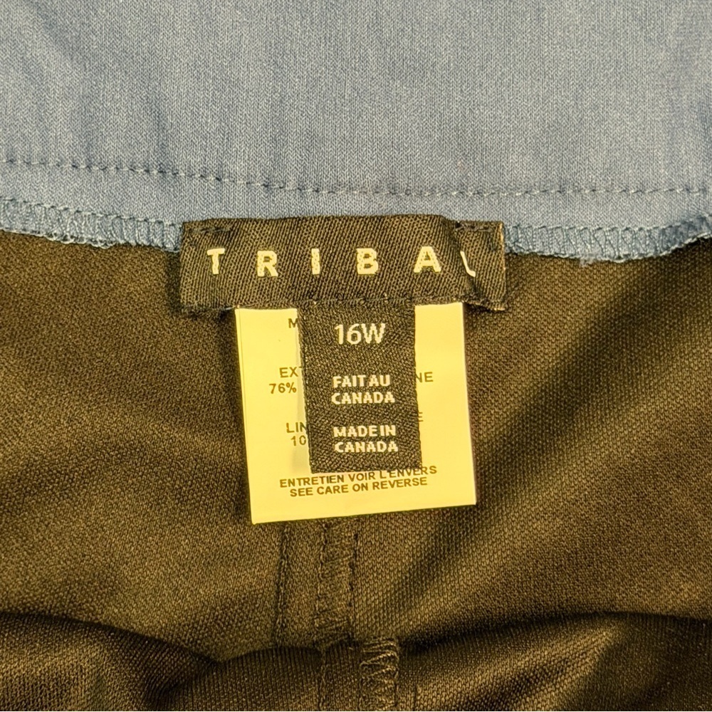 Tribal Blue Studded Straight Skirt Pockets Size 16 W - Picture 5 of 9